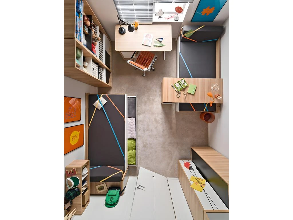 Armoire D'angle 2 Portes Evolve Bois Blanc Et Noir – Image 3