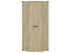 Armoire D'angle 1 Porte Dako Bois Et Noir