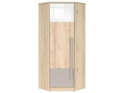 Armoire D'angle 1 Porte Stella Bois Gris Et Blanc