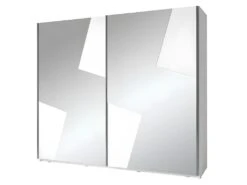 Armoire De La Collection FULMO, 2 Portes Coulissantes, 2 MÚtres, Coloris Blanc Et Finitions Gris Béton.