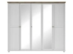 Armoire 250x220 Avec 5 Portes. Coloris Blanc Et Chêne. Collection ASSIA