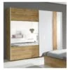 Armoire, Garde Robe WOOD Deux Portes Coulissantes 200 Cm. Dressing Complet. Miroir Inclus.