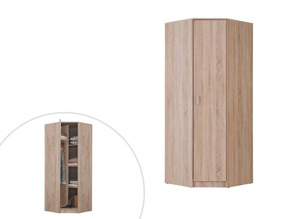 Armoire D'angle OLESSIA - 1 Porte - L.80 Cm - ChĂȘne â Image 3
