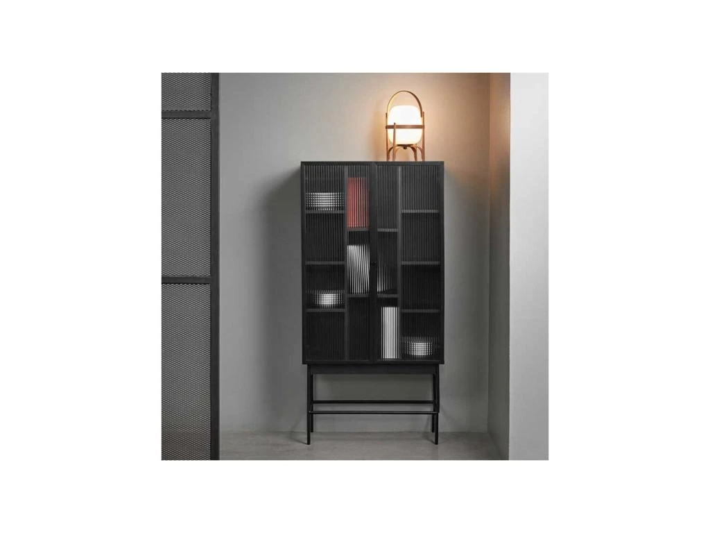 Vaisselier 2 Portes MĂ©tal/Bois/Verre - TEULAT BLUR â Image 2