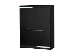 Vaisselier 4 Portes Noir Laqué Brillant- PESMES