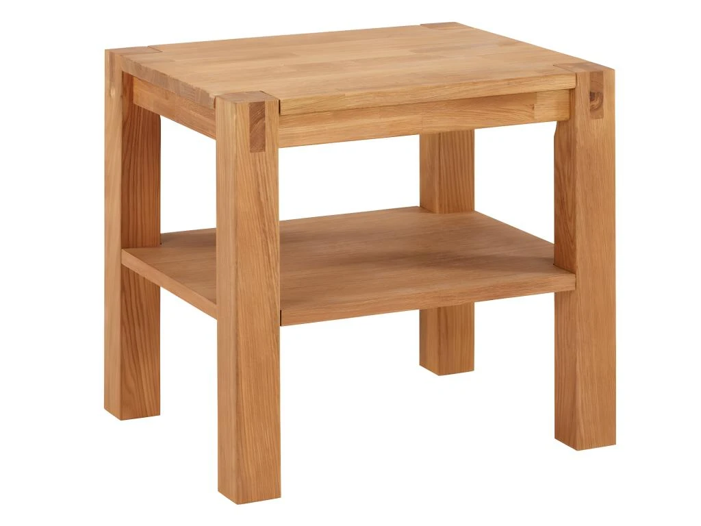 Table De Chevet En Bois - 1 Tablette - Chêne Huilé - BROCELIANDE II – Image 5