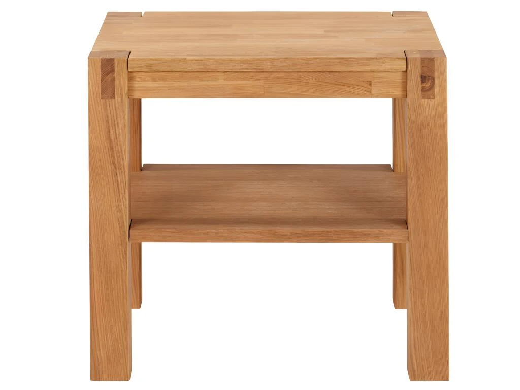 Table De Chevet En Bois - 1 Tablette - Chêne Huilé - BROCELIANDE II – Image 4