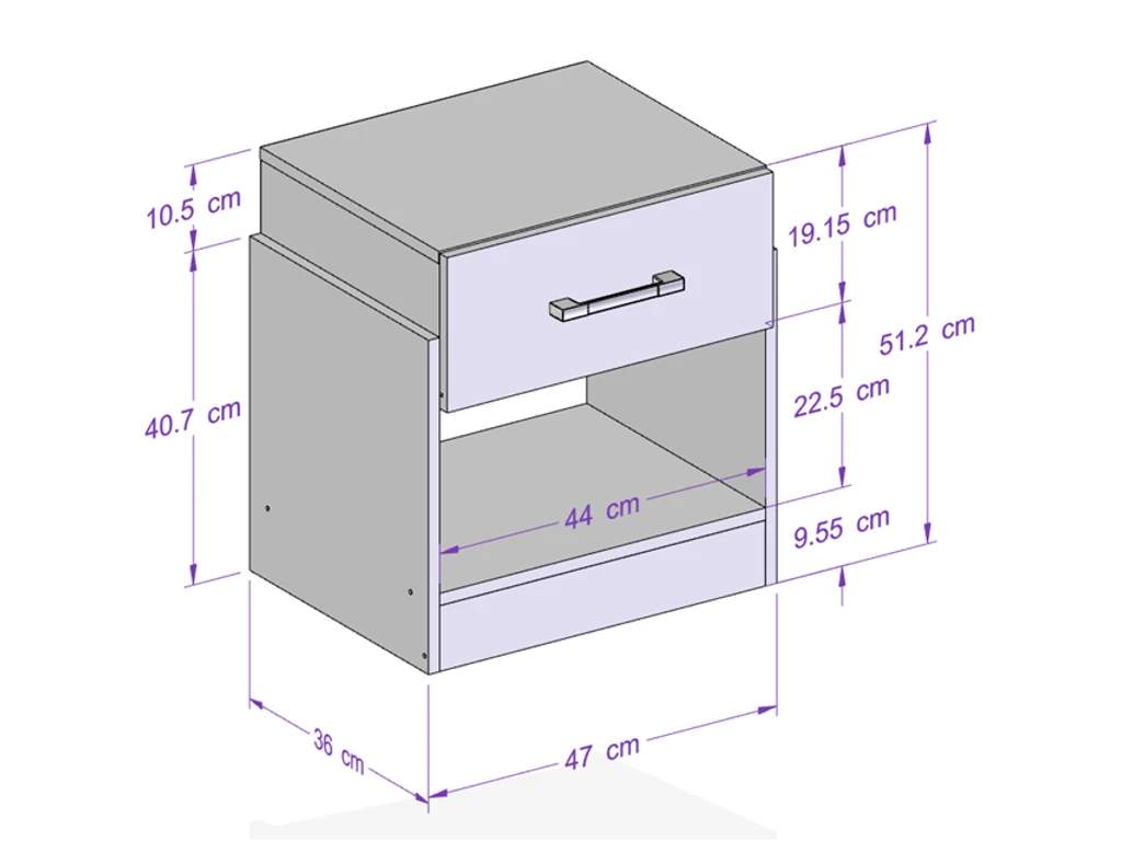 Table De Chevet 1 Tiroir Et 1 Niche - Coloris : Taupe Et Marron - BODIL II – Image 6