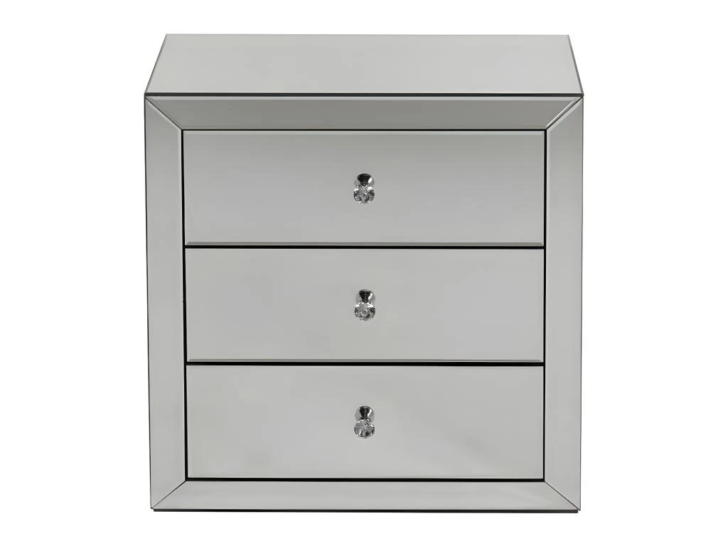 Table De Chevet Design - 3 Tiroirs - MDF Et Miroir - GLACIA De Pascal Morabito – Image 2