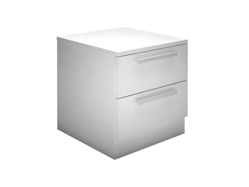 Table De Chevet - 2 Tiroirs - Blanc - MATHIAS – Image 2