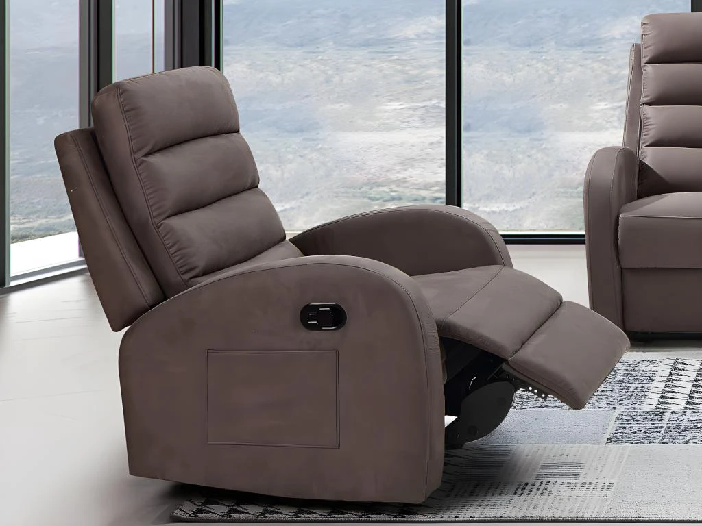 Fauteuil Relax En Tissu GIORGIA - Marron – Image 2
