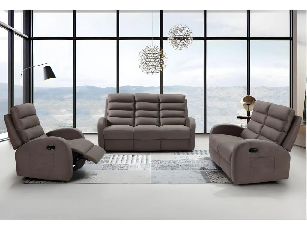 Fauteuil Relax En Tissu GIORGIA - Marron