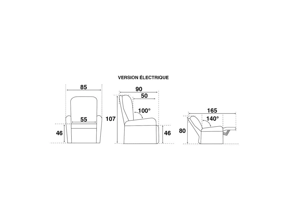 Fauteuil Relax électrique Gris Foncé - SOFTY – Image 4