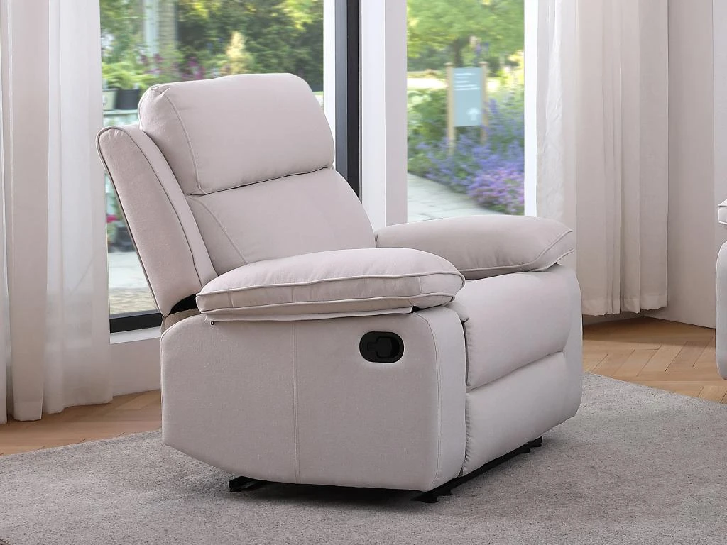 Fauteuil Relax En Tissu Beige LANA â Image 9