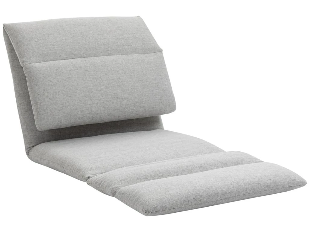 Fauteuil Convertible Fauteuil Paresseux Grand Confort Inclinaison Dossier Multipositions 90°-180° Acier Tissu Gris Clair – Image 4