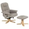 Fauteuil De Relaxation CHARLY Avec Repose-pieds Pouf Siège Pivotant Dossier Inclinable Assise Rembourrée Relax, En Tissu Gris