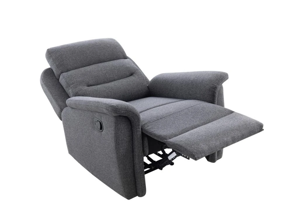 Fauteuil De Relaxation 1 Place En Tissu Gris LÉON - Gris Anthracite – Image 4