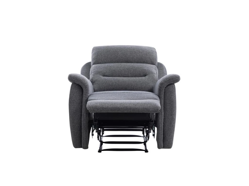 Fauteuil De Relaxation 1 Place En Tissu Gris LÉON - Gris Anthracite – Image 5