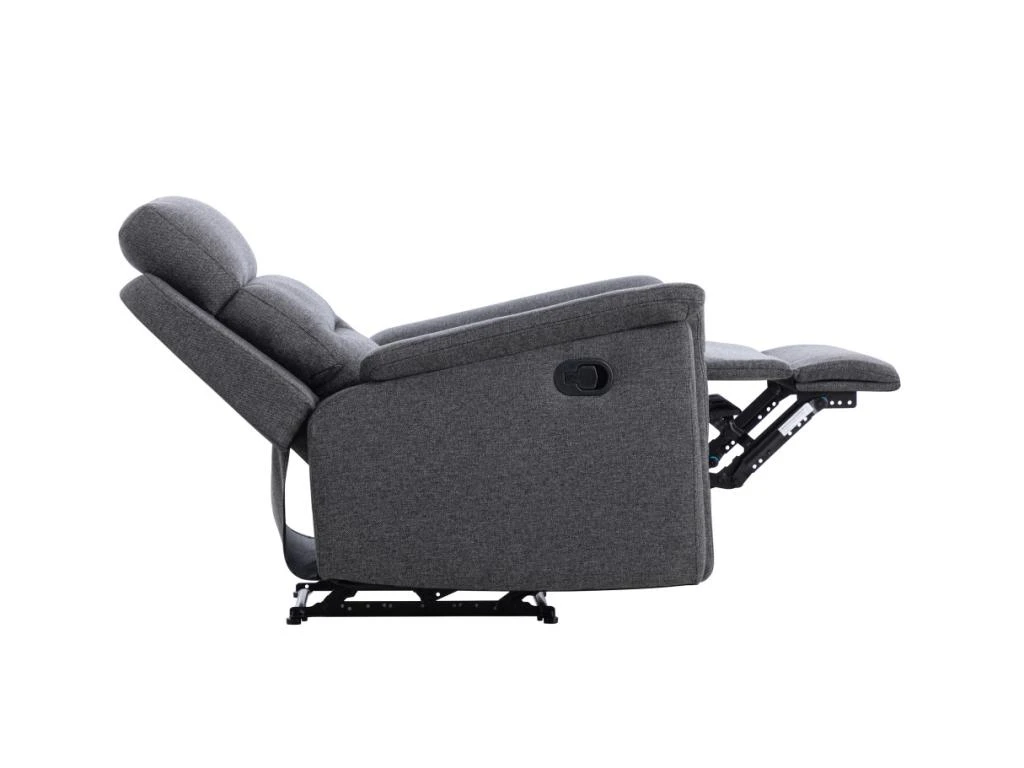 Fauteuil De Relaxation 1 Place En Tissu Gris LÉON - Gris Anthracite – Image 6