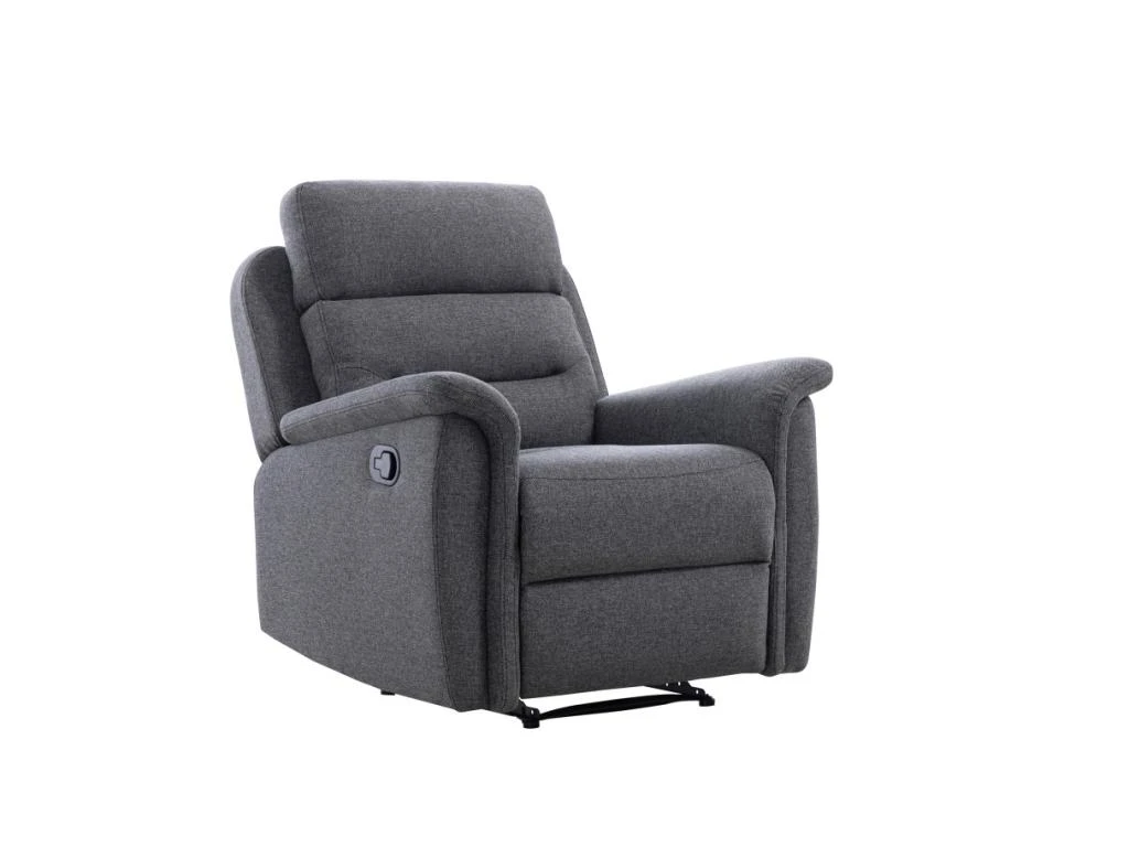 Fauteuil De Relaxation 1 Place En Tissu Gris LÉON - Gris Anthracite – Image 8