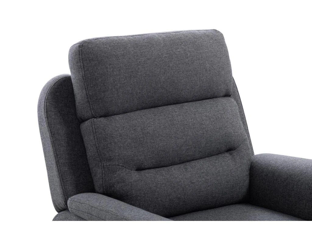 Fauteuil De Relaxation 1 Place En Tissu Gris LÉON - Gris Anthracite – Image 10