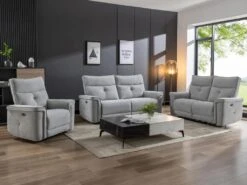 Fauteuil Relax électrique En Tissu Gris BENJAMIN