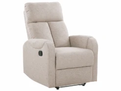 Fauteuil De Relaxation En Tissu Beige Avec LEDs Et Port USB SOMERO