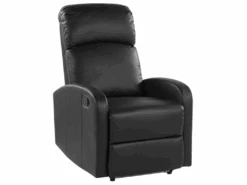Fauteuil De Relaxation En Cuir PU Noir Avec LEDs Et Port USB VIRRAT