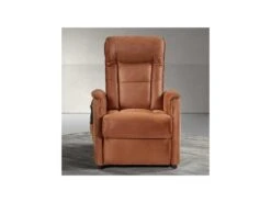 Fauteuil Relax électrique Releveur Microfibre Cognac - VENIO