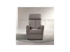 Fauteuil Relax électrique Releveur Cuir Taupe - SAYA