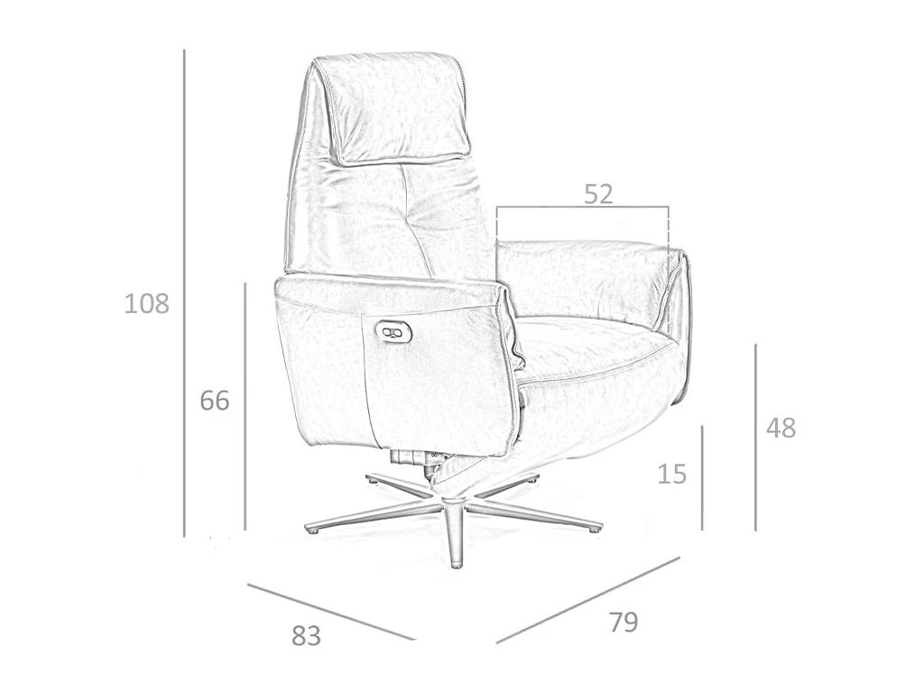 Fauteuil Relax Pivotant En Cuir Arena 5086 ANGEL CERDA – Image 5