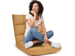 Canapé Paresseux Pliable, Chaise De Sol Rembourrée D’éponge, 108 X 56 X 12 Cm