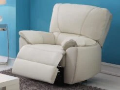 Fauteuil Relax électrique En Cuir MARCIS - Ivoire