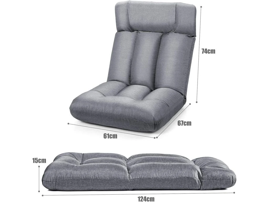 Canapé Paresseux Sur Plancher Avec Dossier à Angle Ajustable Sur 5 Positions Pliable – Image 5
