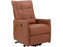 Fauteuil Inclinable électrique Et Relevable En PU Cognac