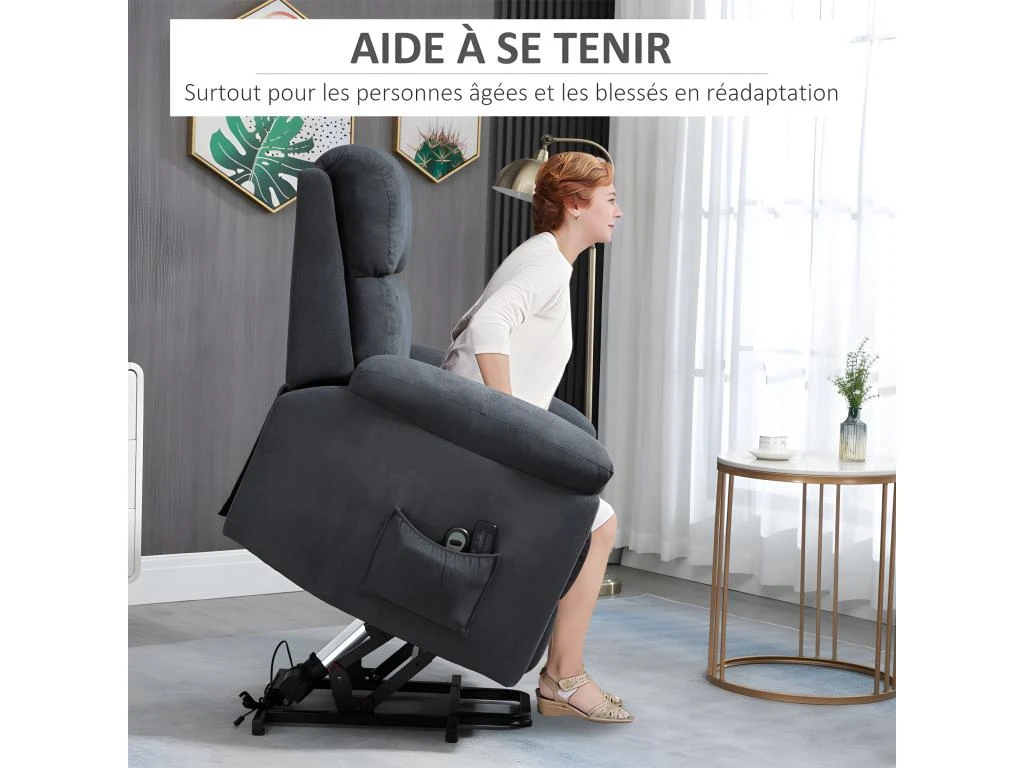 Fauteuil De Massage Releveur électrique DANIEL Gris – Image 4