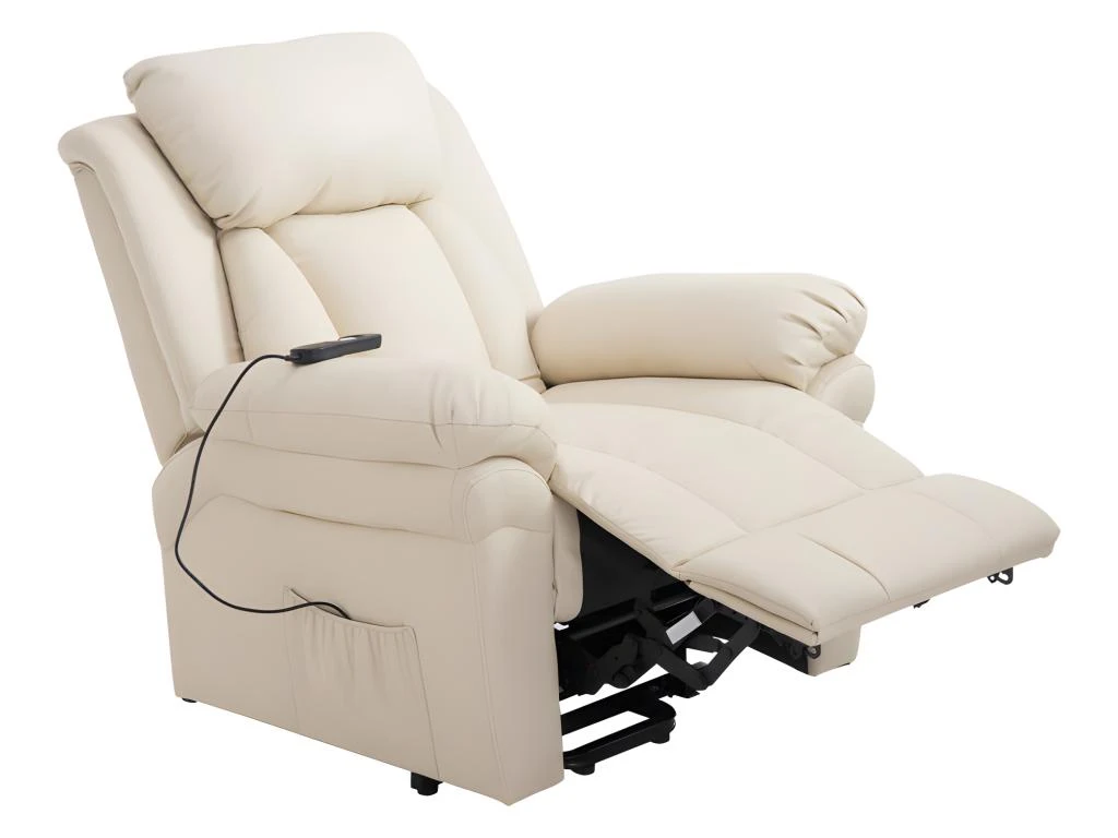 Fauteuil De Relaxation Releveur Boston Avec Repose-Pieds Crème – Image 6