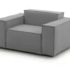 Chaise Longue Emanuela, Chaise Longue, 100% Made In Italy, Fauteuil Relax En Tissu Rembourré, Cm 140x95h70, Gris