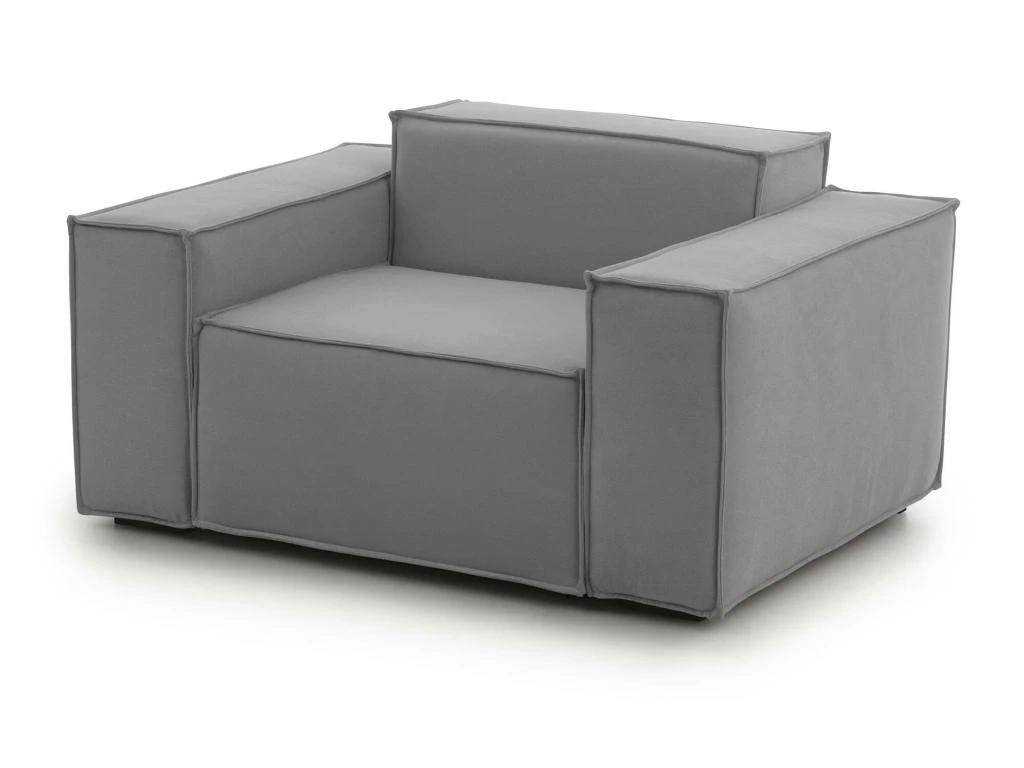 Chaise Longue Emanuela, Chaise Longue, 100% Made In Italy, Fauteuil Relax En Tissu Rembourré, Cm 140x95h70, Gris