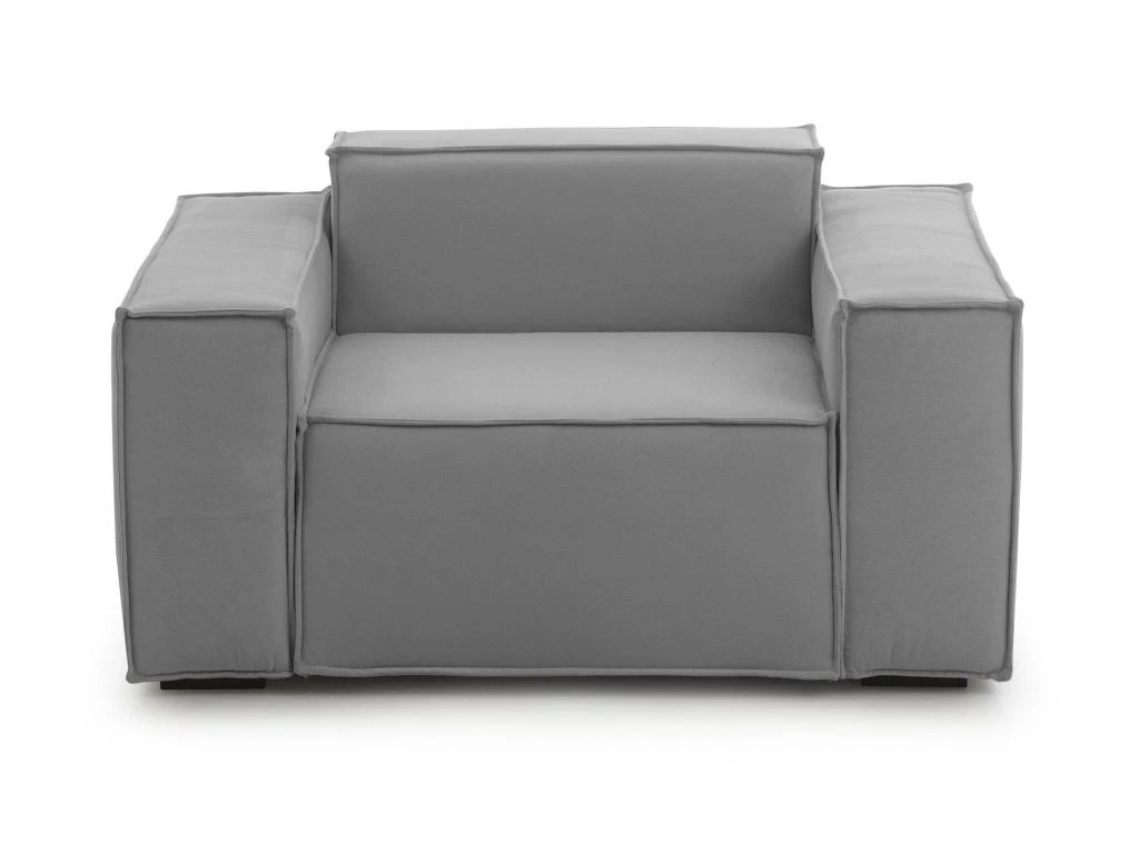 Chaise Longue Emanuela, Chaise Longue, 100% Made In Italy, Fauteuil Relax En Tissu RembourrĂ©, Cm 140x95h70, Gris â Image 3