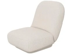 Fauteuil Paresseux Grand Confort épaisse Assise 25 Cm Doux Revêtement Tissu Toucher Laine D'agneau Blanc Cassé