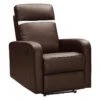 Fauteuil Relax électrique En Cuir ABERDEEN - Marron Et Bande Ivoire
