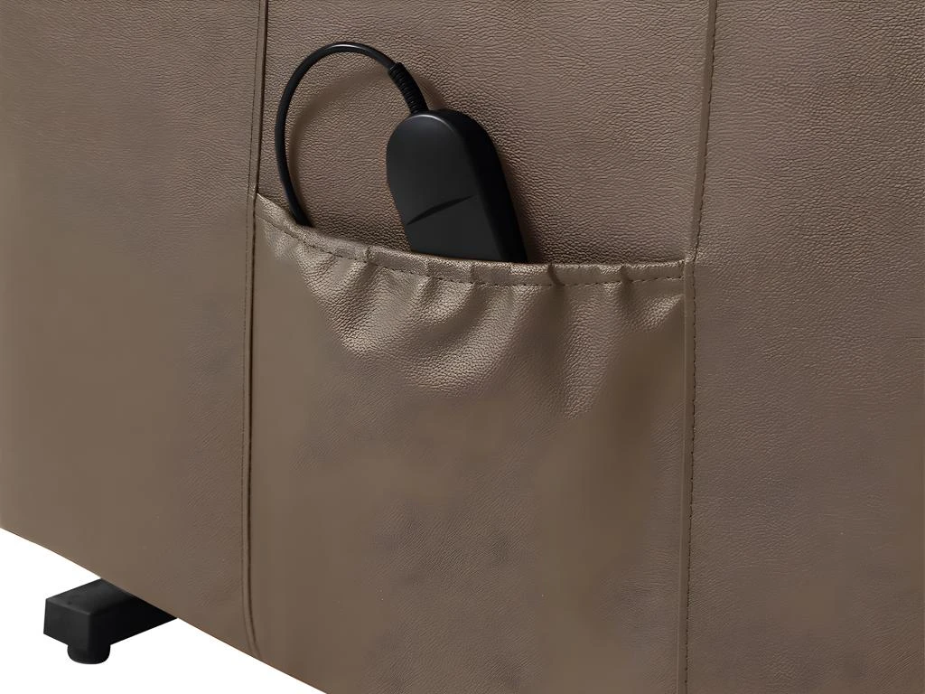 Fauteuil Releveur électrique En Cuir Marron PITALI – Image 13