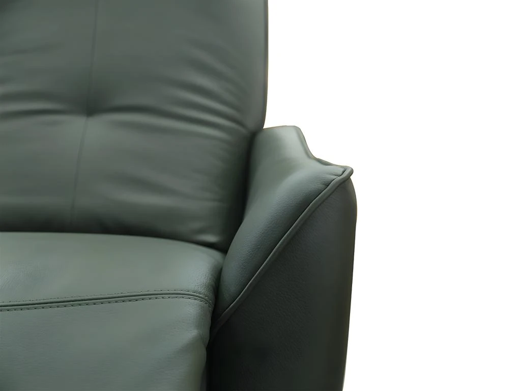 Fauteuil Relax électrique En Tissu Effet Cuir Vert Foncé TAODA – Image 5
