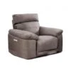 Fauteuil Relaxation Motorisé En Tissu Suédine Taupe Doux - CLARA