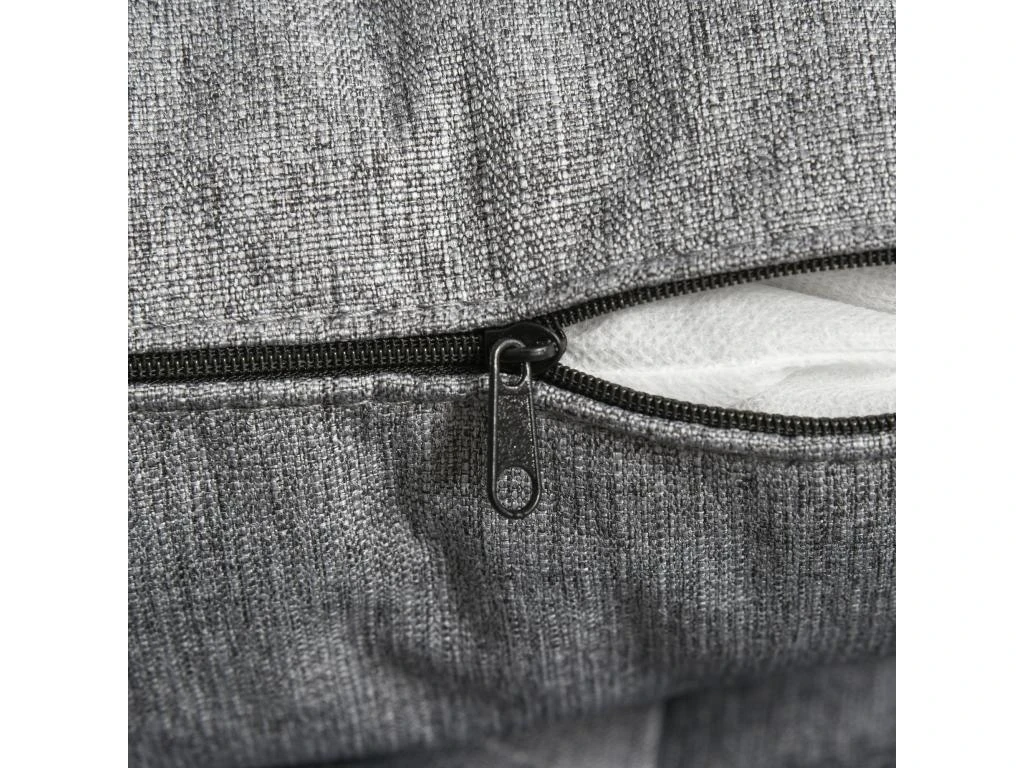 Fauteuil Chauffeuse CanapĂ©-lit Convertible 1 Place Dossier Inclinable 3 Positions Coussin Inclus Polyester Coton Gris â Image 5