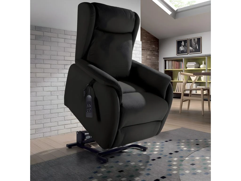 ZAMORA - Fauteuil Releveur Tissu Gris FoncĂ© â Image 5