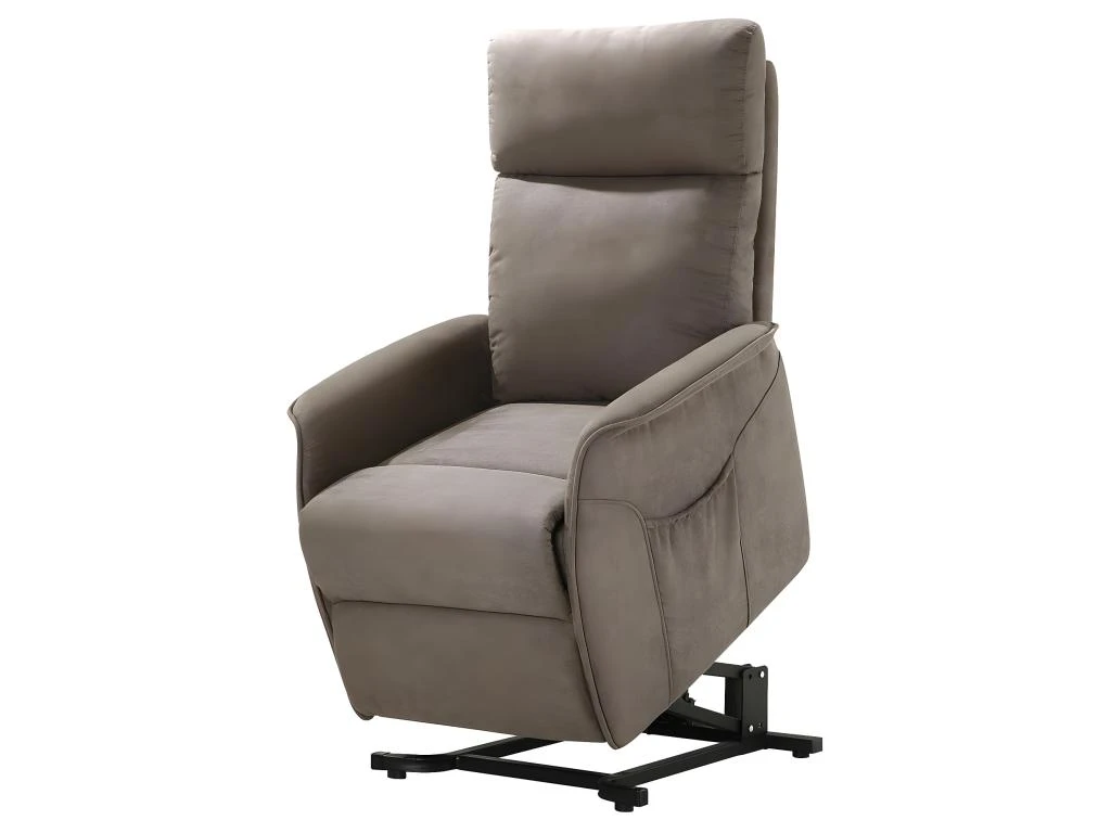 LISSONE - Fauteuil Relax Et Releveur Electrique Tissu Taupe – Image 2