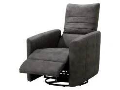ERBA - Fauteuil Relax Manuel PushBack Tissu Gris Foncé