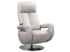 ROSARIO - Fauteuil Relax Electrique Cuir Gris Clair